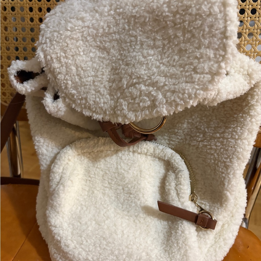 Cozy Cream Sherpa Backpack